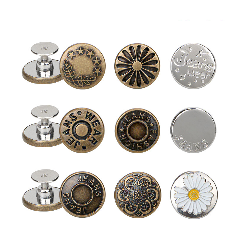 Replacement Jean Buttons 17mm Combo Copper Tack Buttons DIY Kit with ...