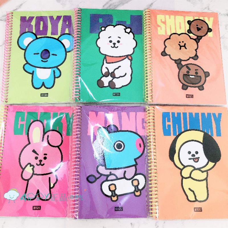 Genuine Bts Bt21 Office A5 Line Notebook Student Horizontal