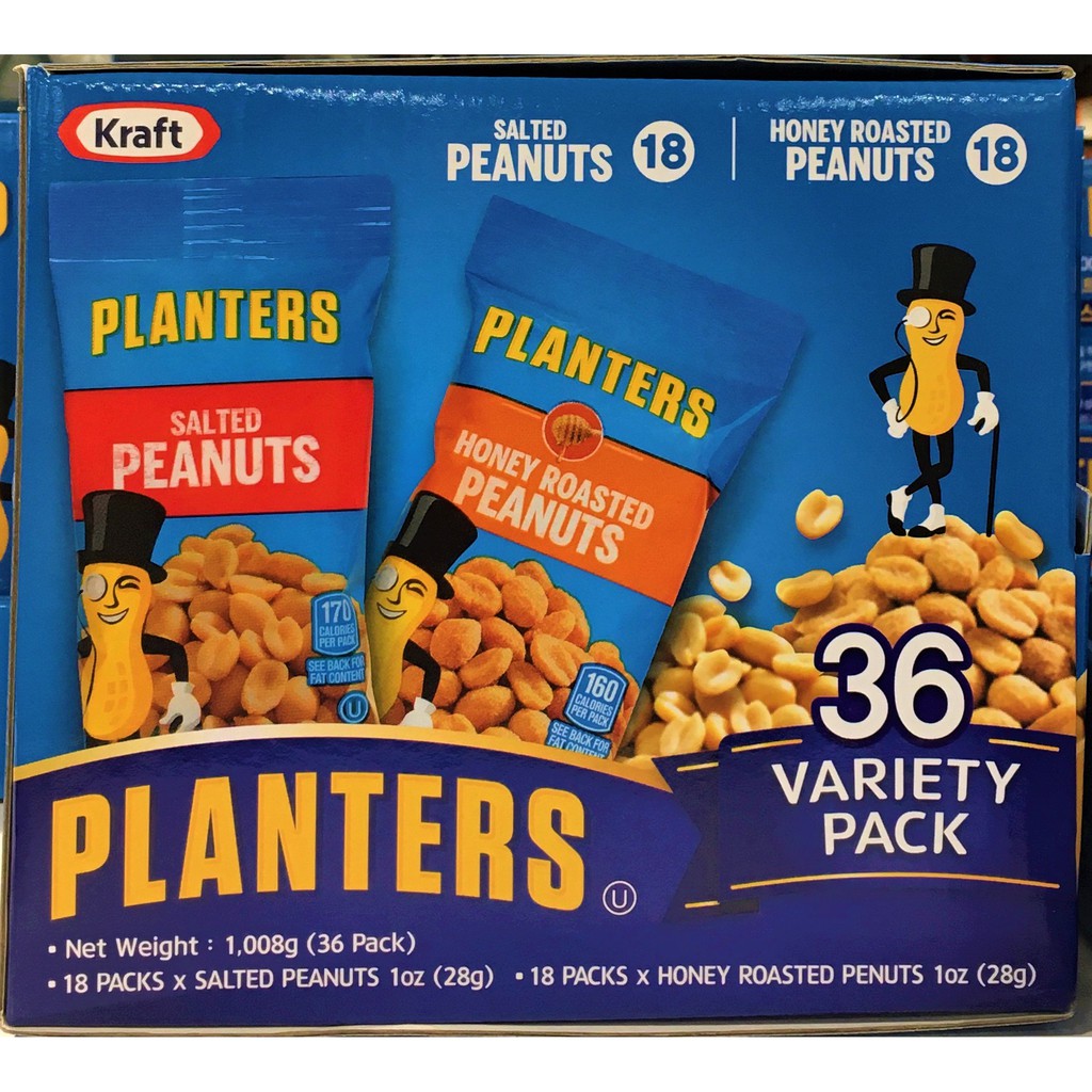 Kraft Heinz Planters Variety 28g x 36pk ( Salted Peanuts 18 + Honey