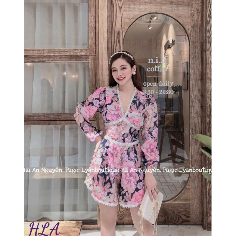 V-Neck Buttoned Lace Floral JumpSuit (with real photos)