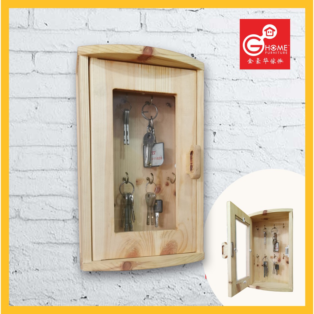 GHome Pine Wooden Key Holder Storage Box Key for Easy