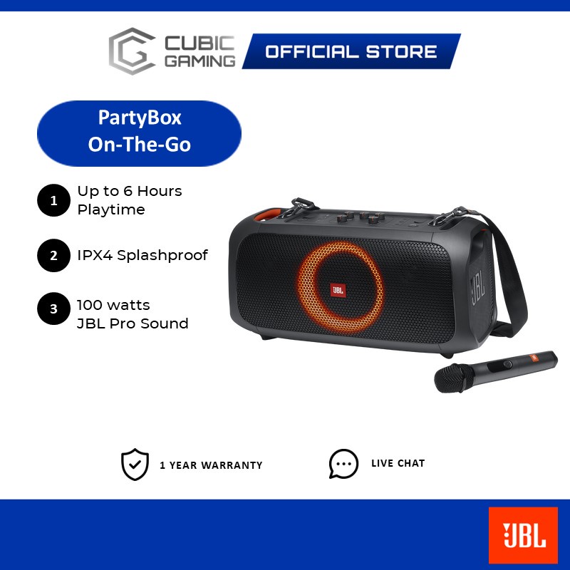 JBL PARTYBOX ONTHEGO Portable Karaoke Party Speaker with Builtin