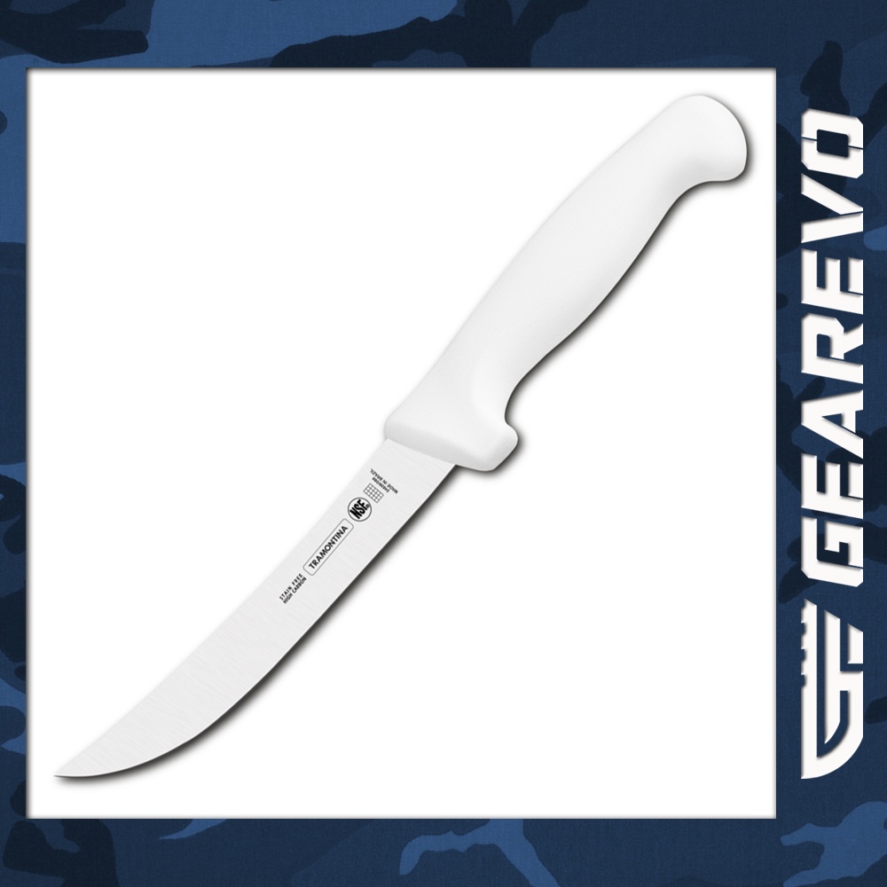 (New!) Tramontina 6 inch Curved Boning Knife, White Handle (Made in