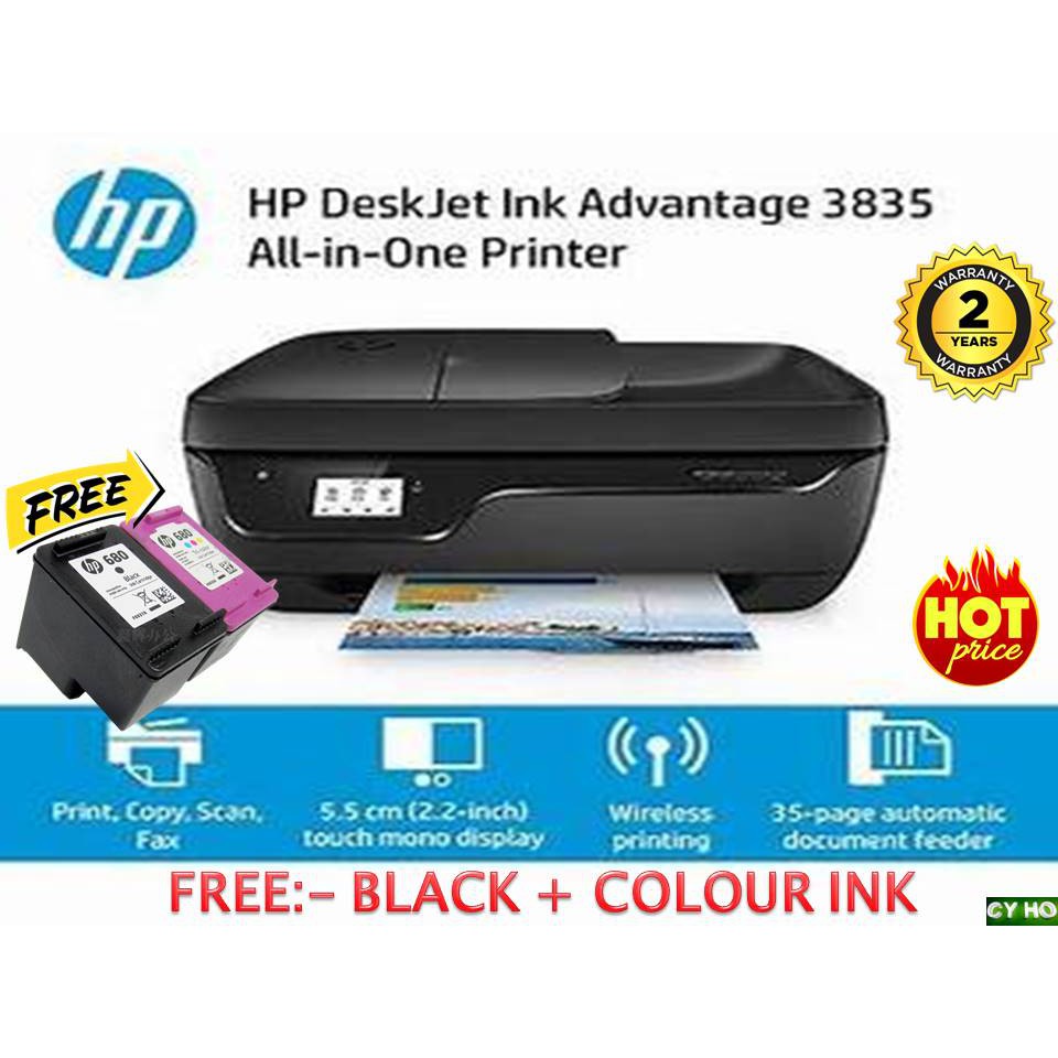 Hp Deskjet Ink Advantage 3835 All In One Printer Shopee Malaysia