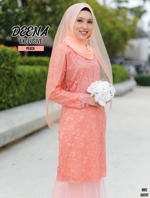 baju nikah peach color