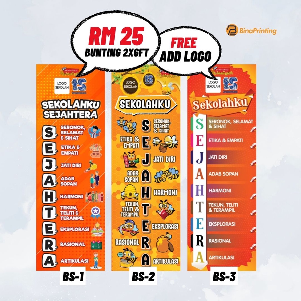 Sekolahku Sejahtera Bunting 2x6ft Shopee Malaysia 