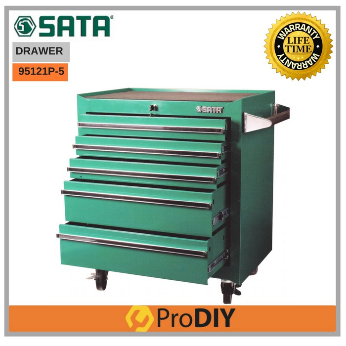 Sata 95121p 5 Drawers Tool Chest Roller Cabinet Tools Box Set