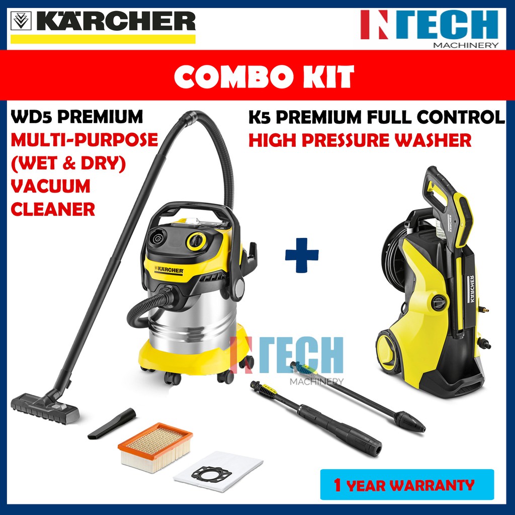 KARCHER COMBO KIT K5 PREMIUM FULL CONTROL HIGH PRESSURE WASHER + WD5