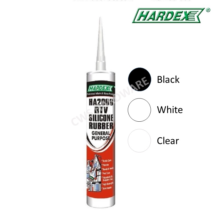 [White / Black / Clear] HARDEX HA2000 RTV Silicone General Purpose ...