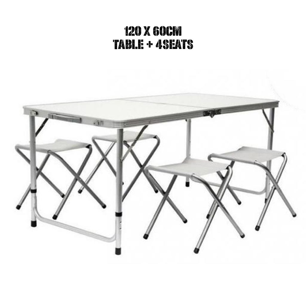 🌹[Local Seller] 120 X 60CM FOLDING CAMPING TABLE ONLY (RANDOM COLOUR) Easy Table Adjustable Hei