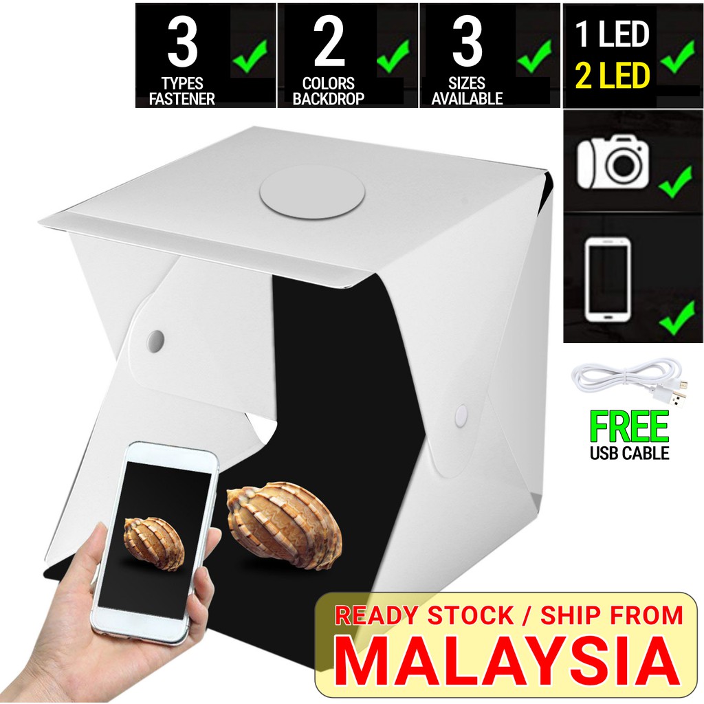 40cm Portable Mini Photo Studio Light Box Complete Set with LED + USB Shopee Malaysia