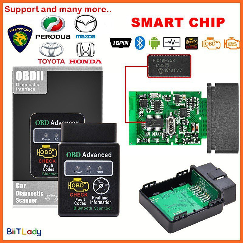 Ready Stock Tested Berfungsi Elm327 Bluetooth V1 5 Obd2 Obd Car Scanner Ecu Diagnostic Scan Engine Error Code Android