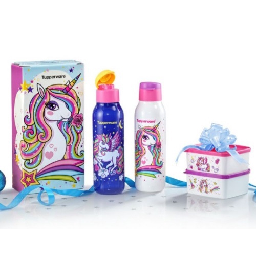 Tupperware Unicorn Collection Set (Full Set : 4pcs), My Little Pony 750ml