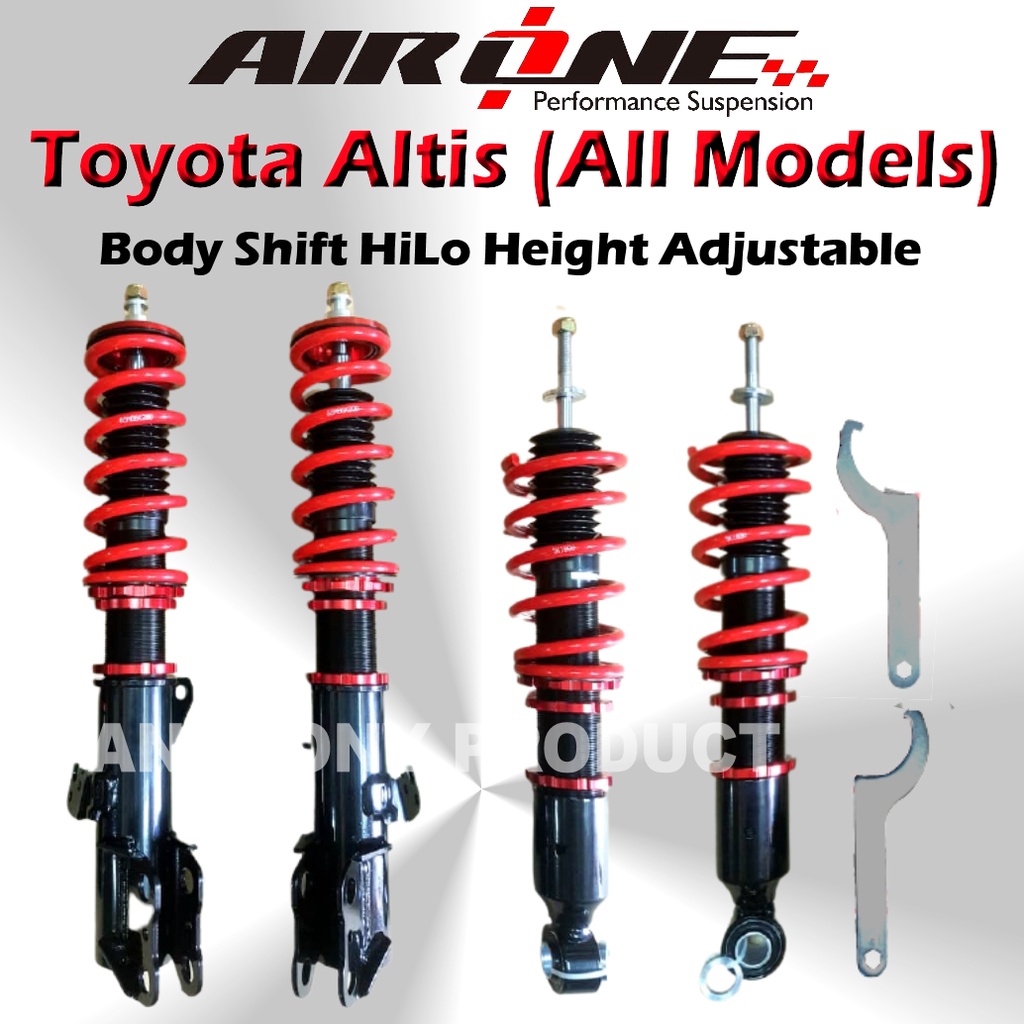 Toyota Corolla Altis Bodyshift Height Adjustable Shock Absorber Sport Suspension Kit Hilo