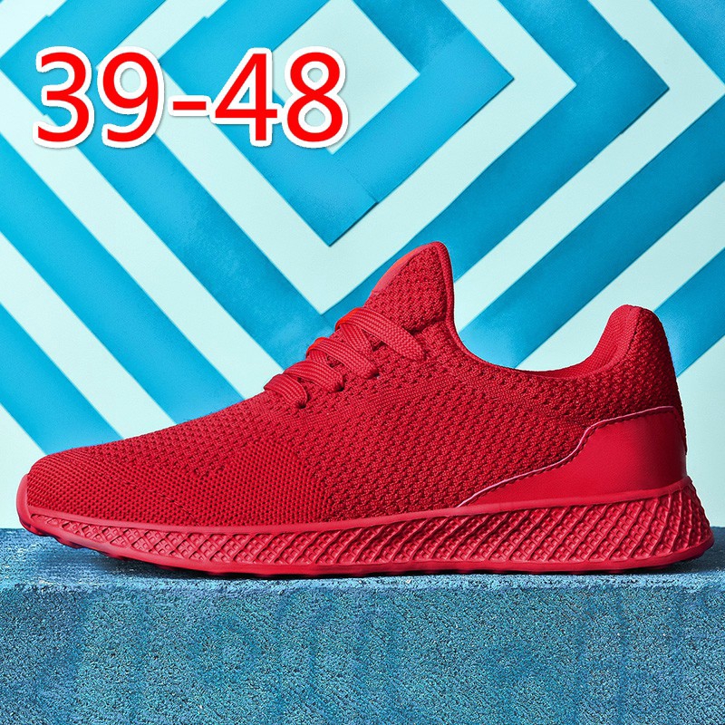 red sports shoes mens