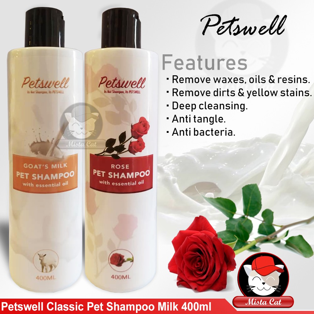 Buy Petswell Classic Shampoo Rose u0026 Goatu0027s Milk  400ml 