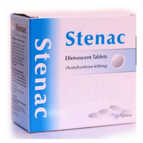 STENAC 600MG EFFERVESCENT TABLETS (NAC/ACETYLCYSTEINE) FOR PHLEGM