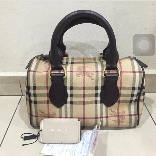 burberry haymarket bowling bag