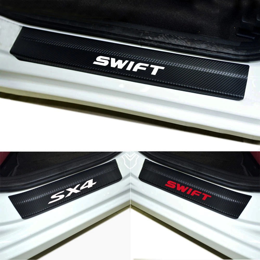 Car Door Sill Protector Scuff For Suzuki Swift Sx4 Carbon Fiber
