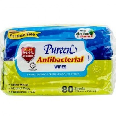Pureen Antibacterial Wipes (2 x 80's)
