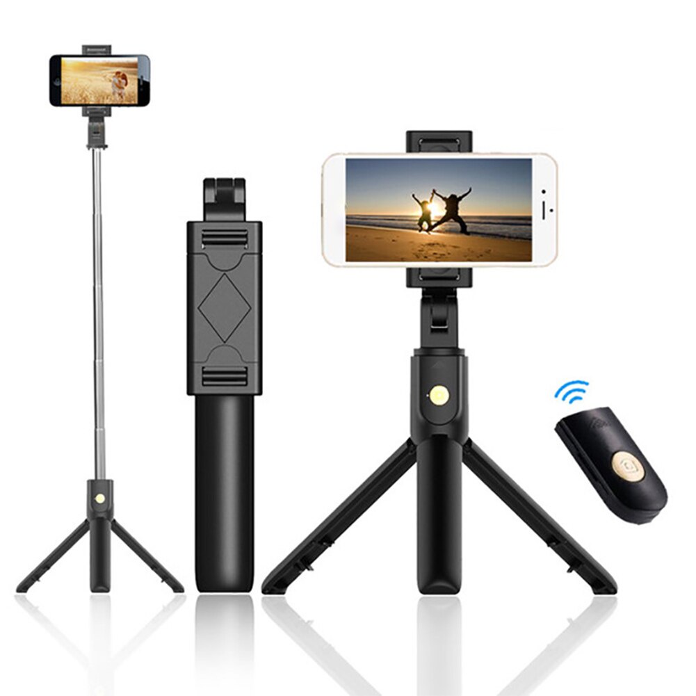 K07 Remote Control Tripod Wireless Bluetooth Selfie Stick Foldable Handheld Monopod Shutter Remote Extendable 5.0