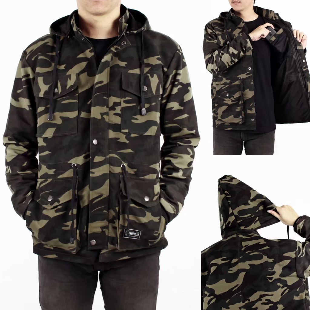 Jd- Men's PARKA Jacket/Men's CAMO PARKA Jacket/Men's CANVAS Jacket With ORIGINAL Stripes