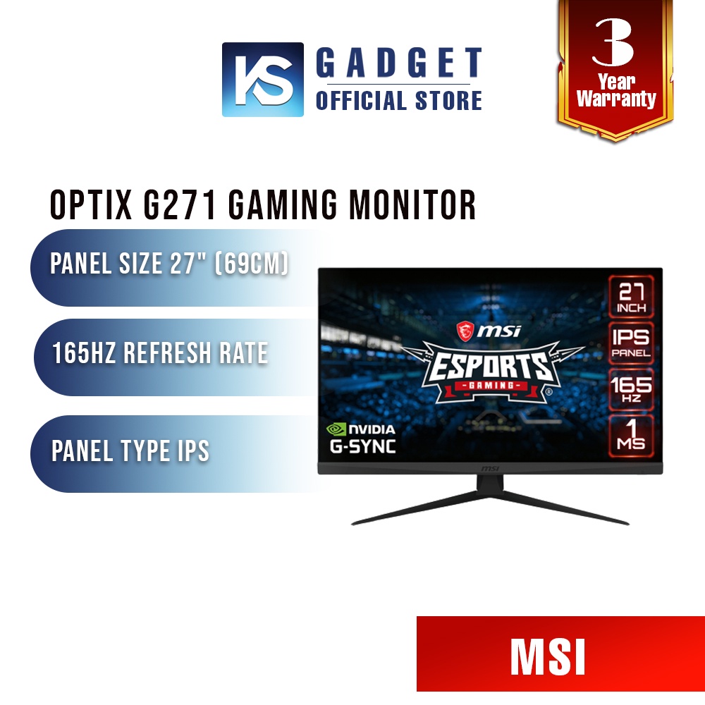 MSI Optix G273 Gaming Monitor w/ FHD, Nvidia G-Sync Compatible (27 ...