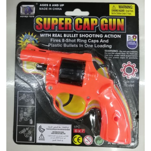 Ring Shot Cap Gun Police Series Pistol Revolver Black New Toy Replica