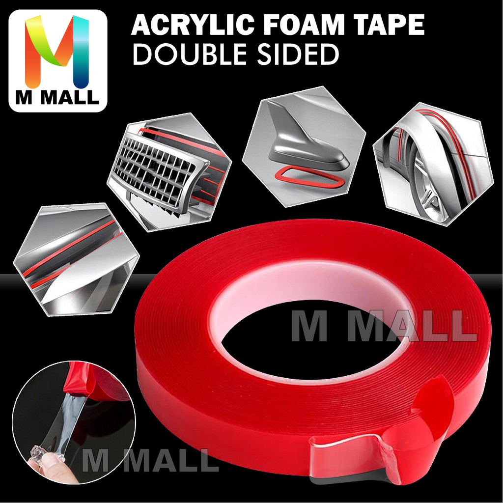 P D Acrylic Double Sided Acrylic Foam Tape Transparent 22mm X 9yard 8 3meter Shopee Malaysia