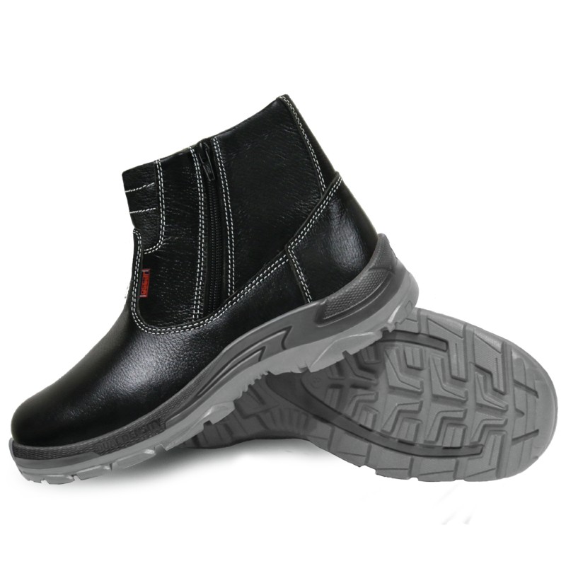 OSCAR SAFETY BOOT 807 BLACK Mid Cut Zipped Leather Safety Boot