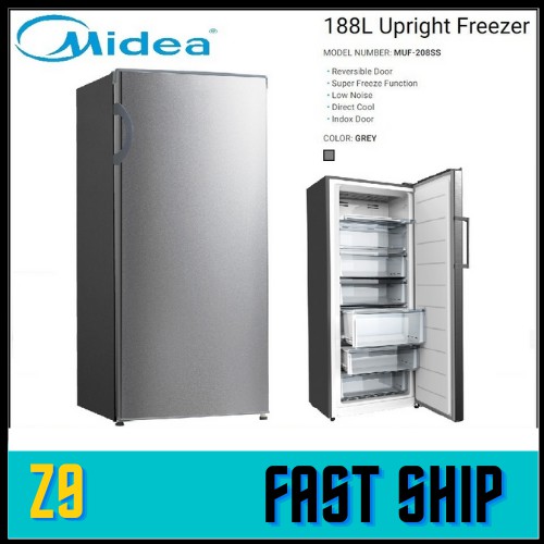 Super Fast Ship Midea 188L Upright Freezer MUF208SD Shopee Malaysia