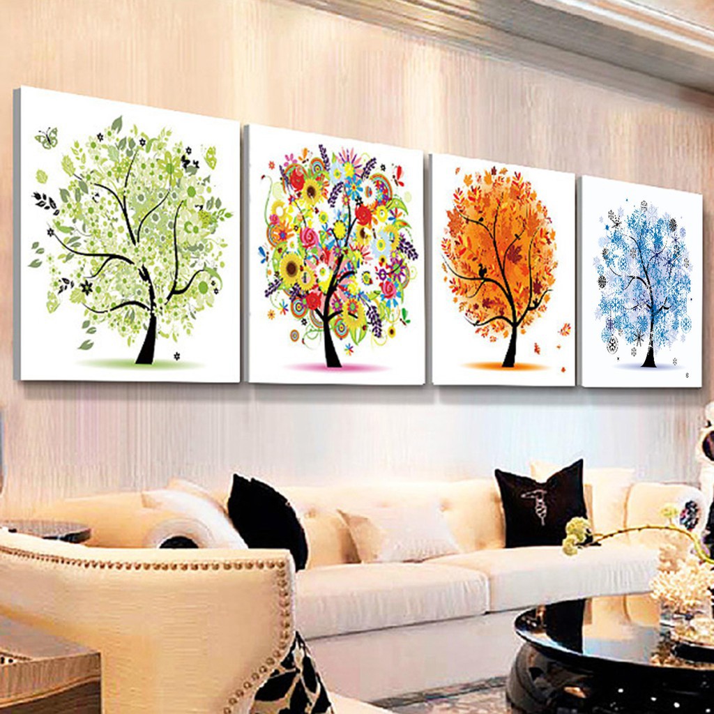 15D Four Seasons Tree Diaond Painting Cross-Stitch Home Decor