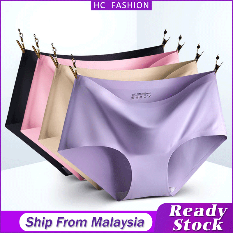 Raya 21 Hc Ready Stock Women Fashion One Piece Seamless Ice Silk Panties Girls Clothing Underwear Panty Shopee Malaysia