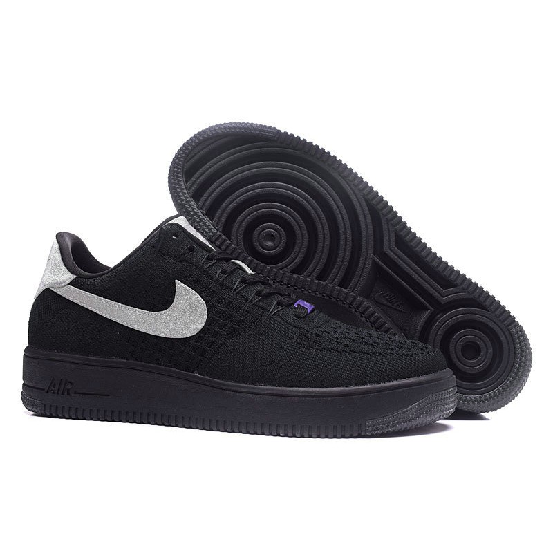 nike air force 1 low flyknit black