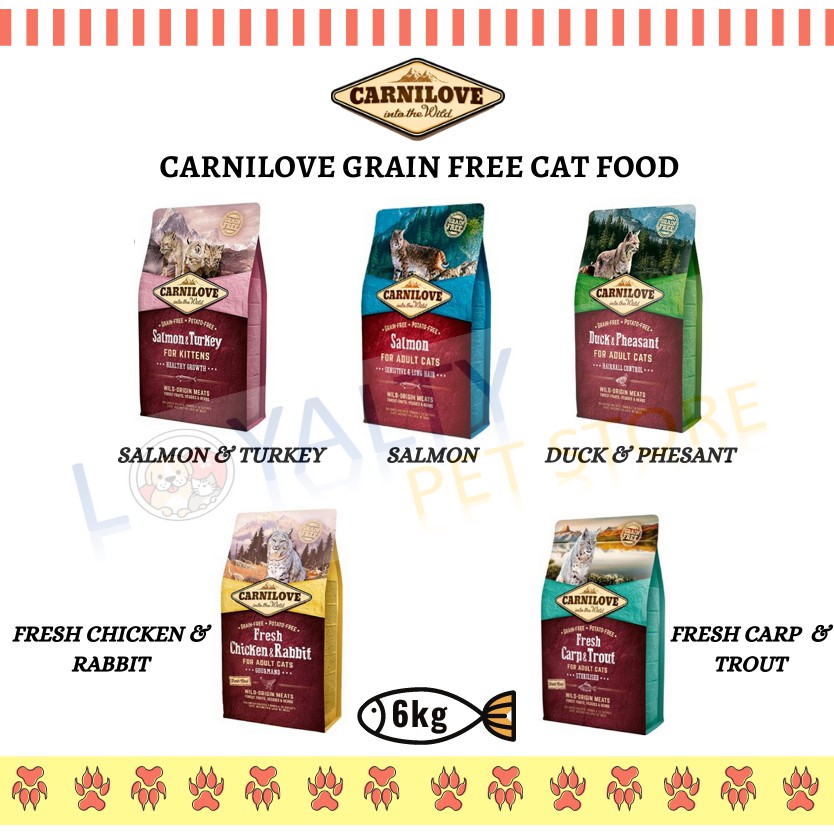 Carnilove Cat Food 6kg Carnilove Salmon, Chicken Rabbit, Carp & Trout