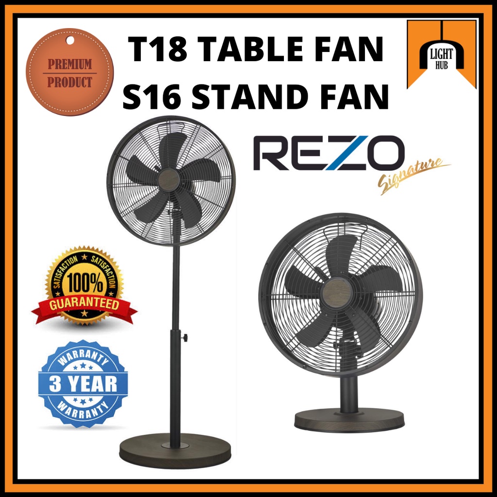 REZO S16 / T18 Premium Antique Heavy Duty Stand fan / Table Fan