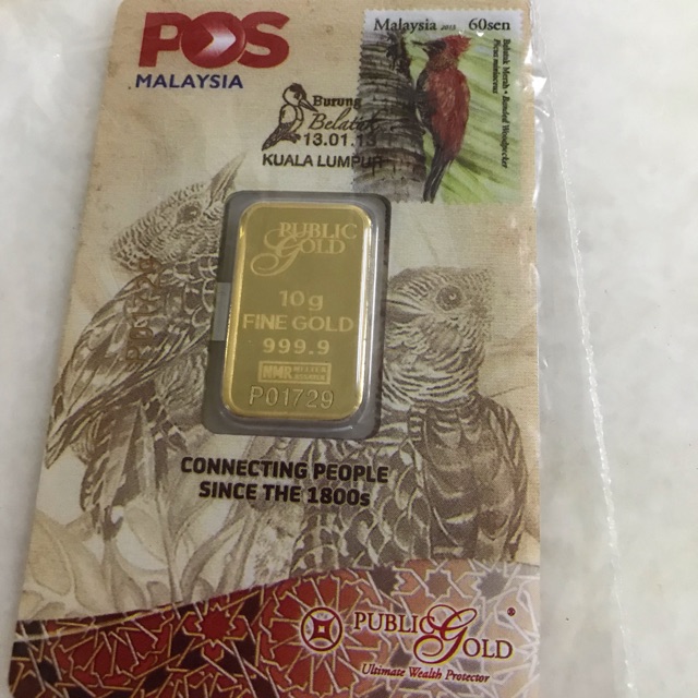 Public Gold 10 Gram Burung Belatuk Pos Malaysia Edition Shopee Malaysia