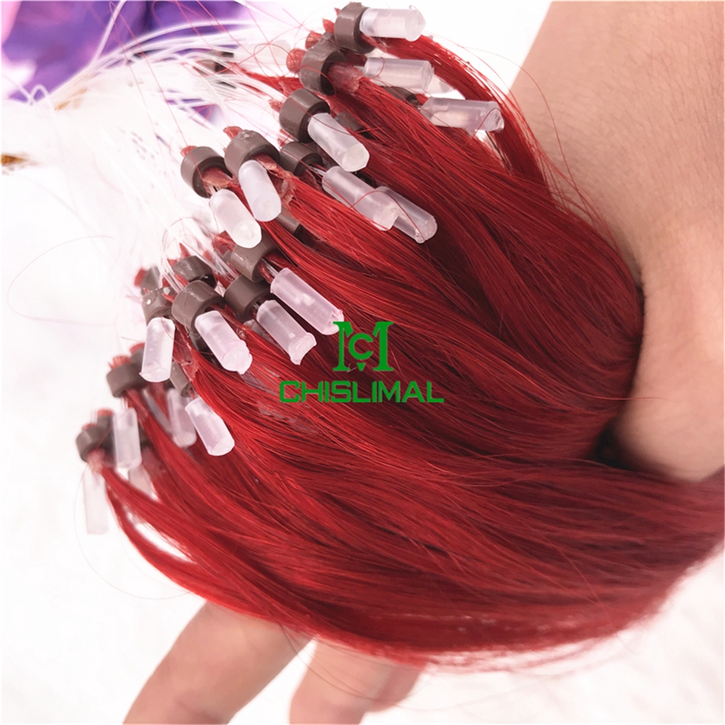 14 26inch Red Micro Ring Loop Remy Human Hair Extensions Virgin