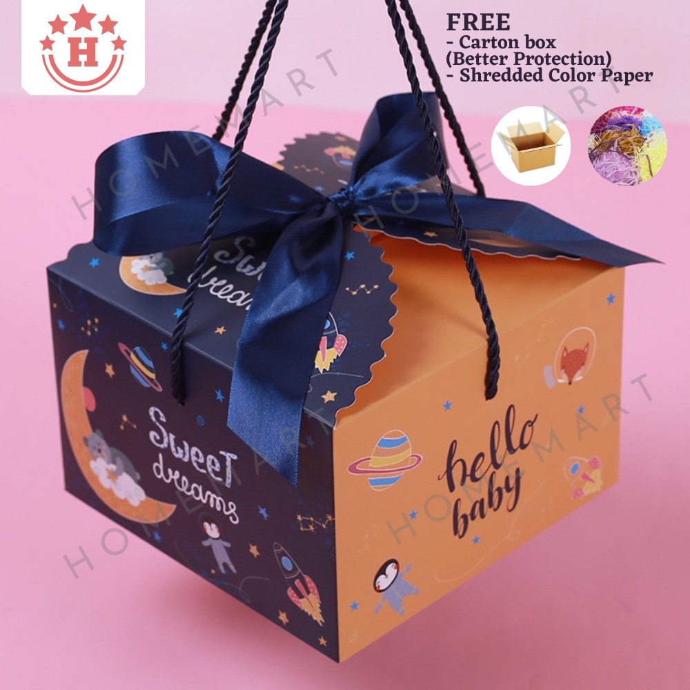 [Addon PWP] Gift box with newborn design FREE Carton box FREE Shredded ...