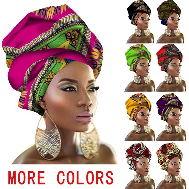 African Wax Print Ankara Head Wrap Scarf Head Tie Cotton Turban