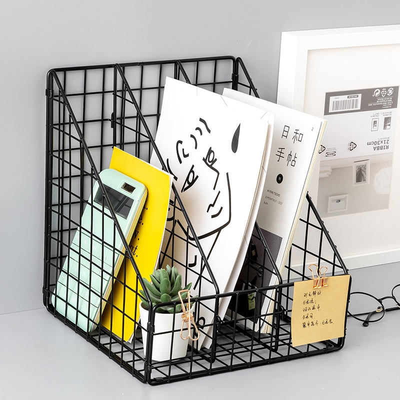 Masterborong Metal Desk Organizer Wire Grid Magazine File Holder Book 