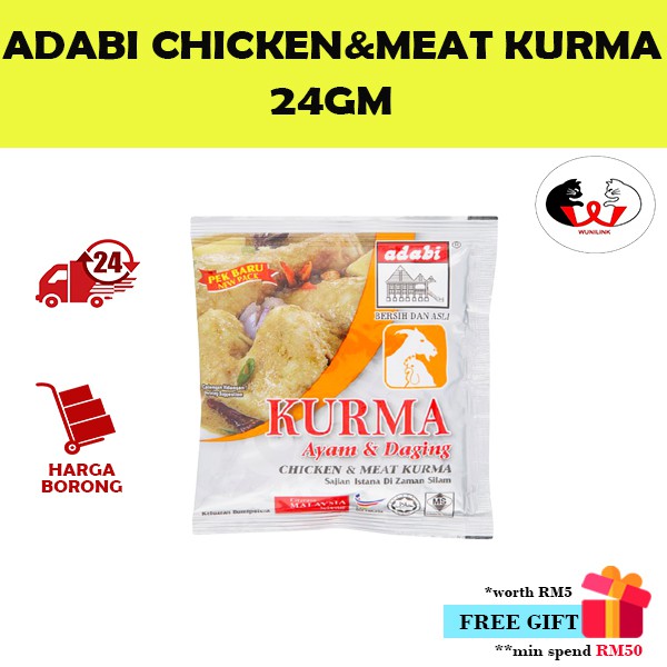ADABI Serbuk Kurma Ayam & Daging (24GM)/ADABI Chicken & Meat Kurma (24GM)