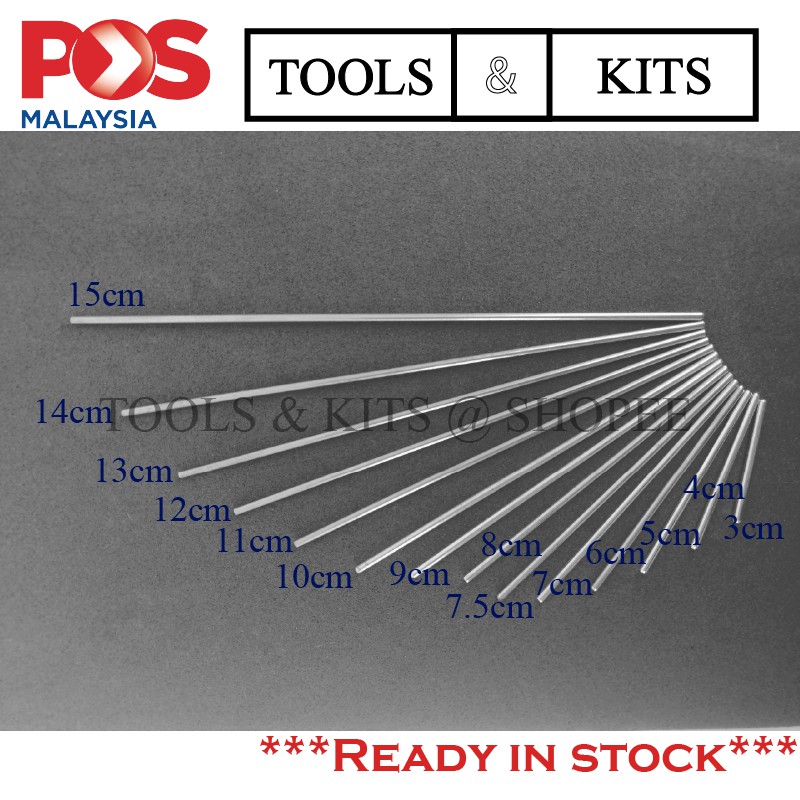 2mm Diameter Metal Shaft Metal Rod for DIY Toy Cars Models School Project Projek Sekolah [Batang Besi Ganda 2mm]