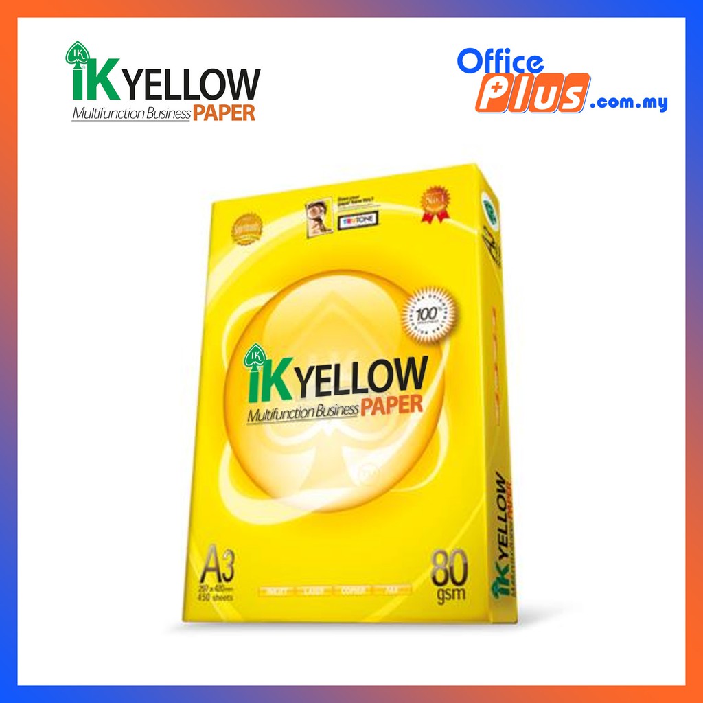 IK Yellow A3 Copier Paper 80gsm 450 sheets Shopee Malaysia