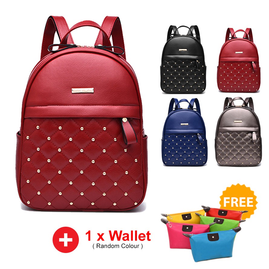 ALX Korean Premium Leather Backpack Fashion beg bags Backpacks PAB974 | Shopee Malaysia