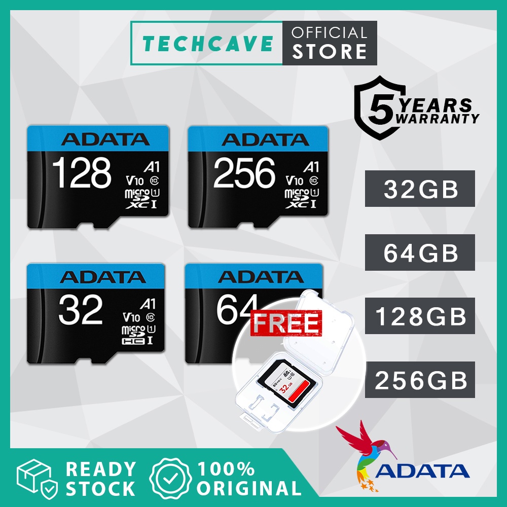 Ready Stock) Adata Premier Micro SDHC UHS-I Class 10 U1 100MB/s 32GB 64GB  128GB 256GB microSD Memory Card with Adapter Shopee Malaysia