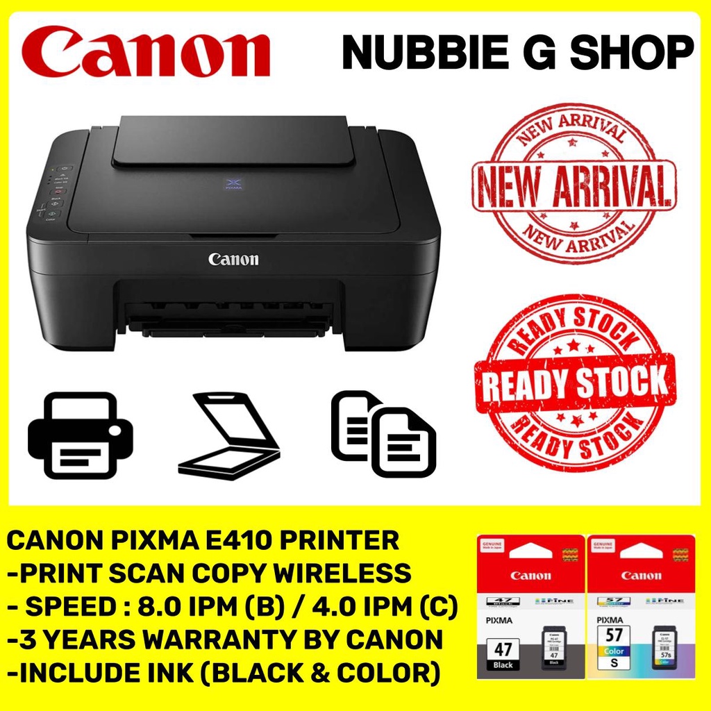 Canon PIXMA E410 Compact AllInOne LowCost Printing Printer Print