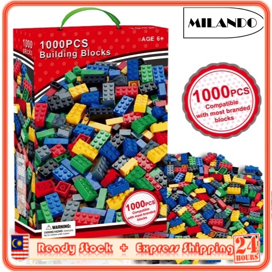 (1000 Pieces) MILANDO Kid Children City Building Block Bricks Compatible With LEGO Educational Toys Toy Mainan Budak