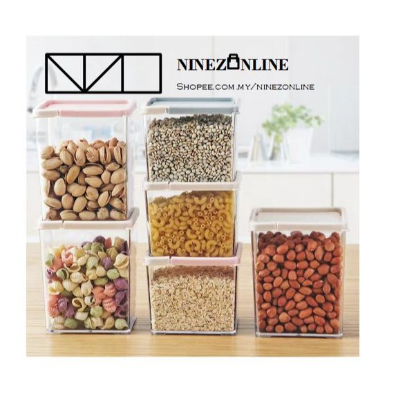 Ready Stock High Quality Sealed Transparent Rice Dispensers / Grain Jars PP Plastic Food Kitchen Storage