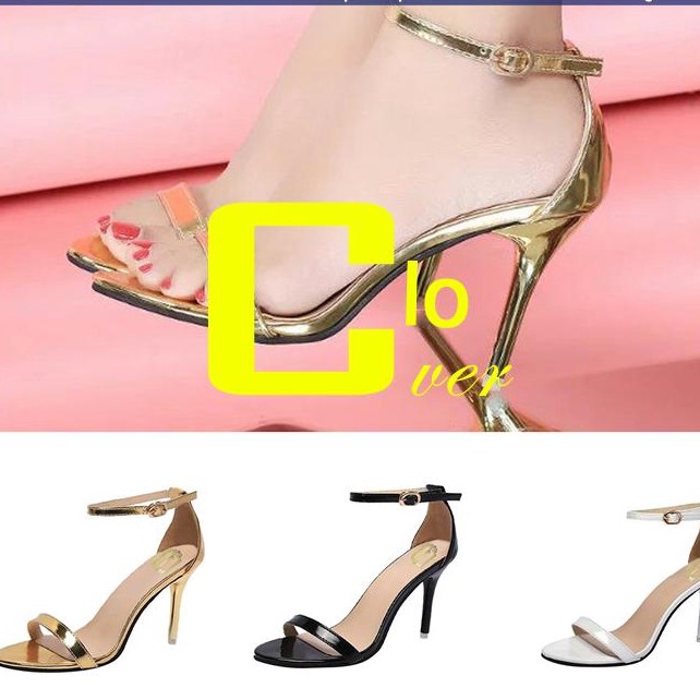 Readystock High Heel Shoes Fashion Girl Buckle Pointed Pumps Slip